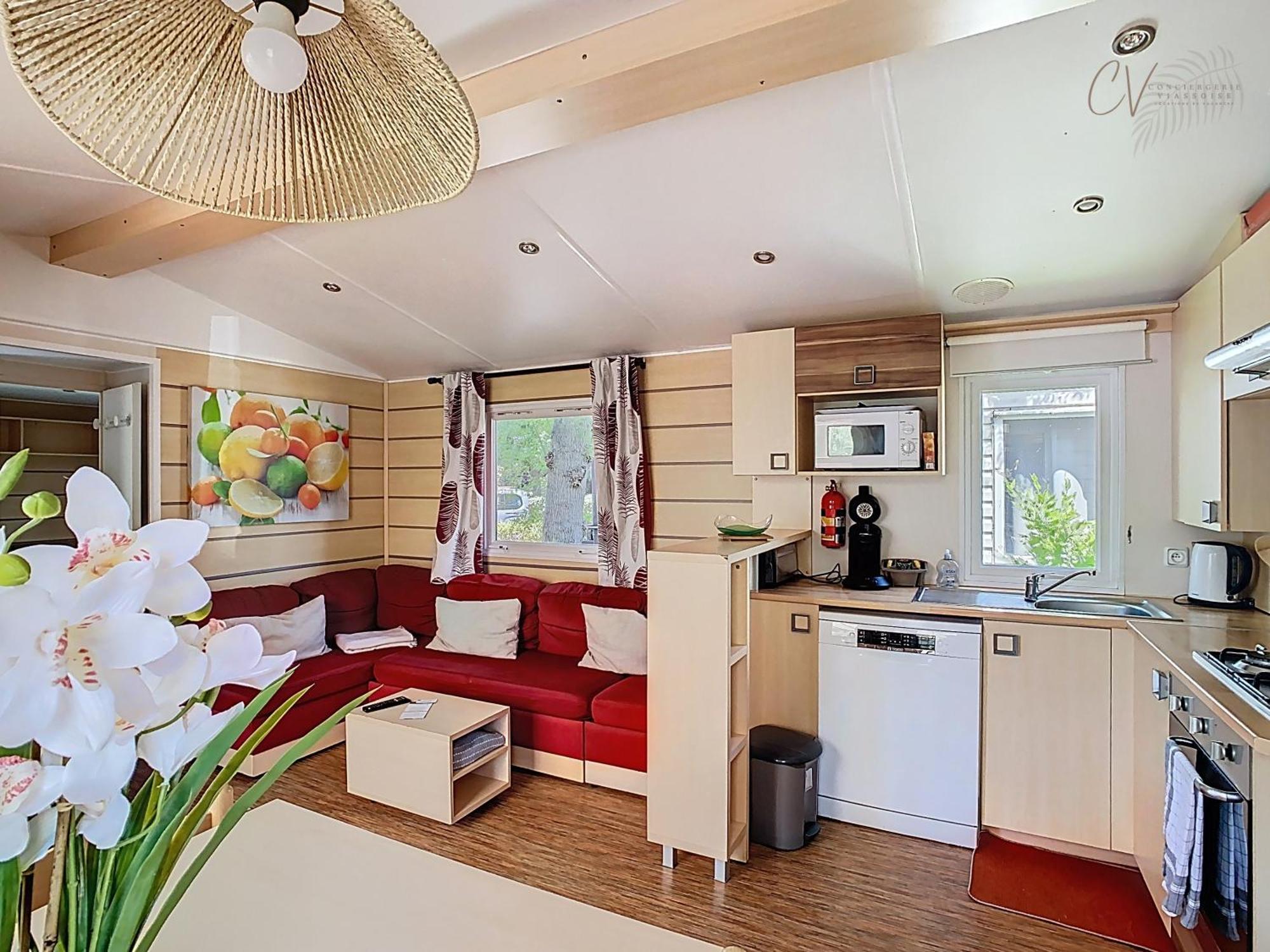 Grand Mobil Home 3Chbr 2Sdb Camping La Carabasse Vias Exterior photo